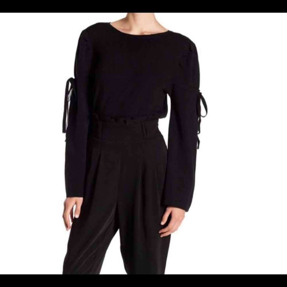 ✅ Lea & Viola Bell Sleeve Tie Sweater